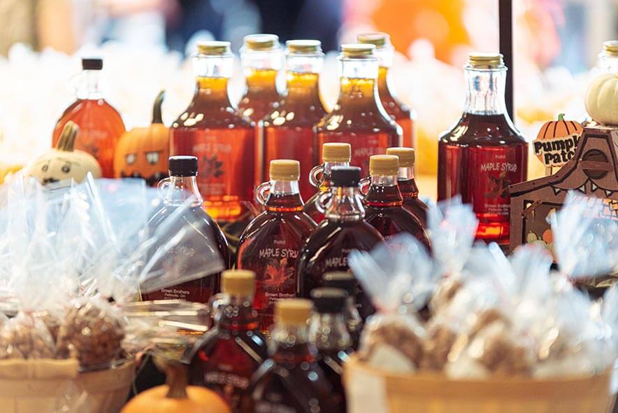 Maple syrup for sale at the Pumpkin Palooza.